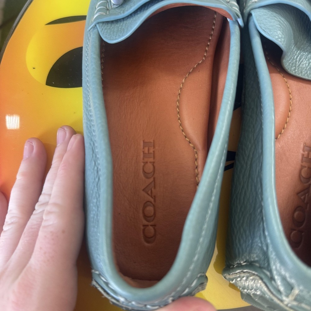 Coach Shoes Womens Size 6 Blue Leather Loafer Driving Moccasin Comfort Slip On - Picture 7 of 7